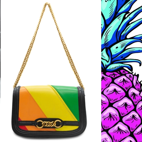 Burberry Rainbow Link Chain Purse - Picture 1 of 13